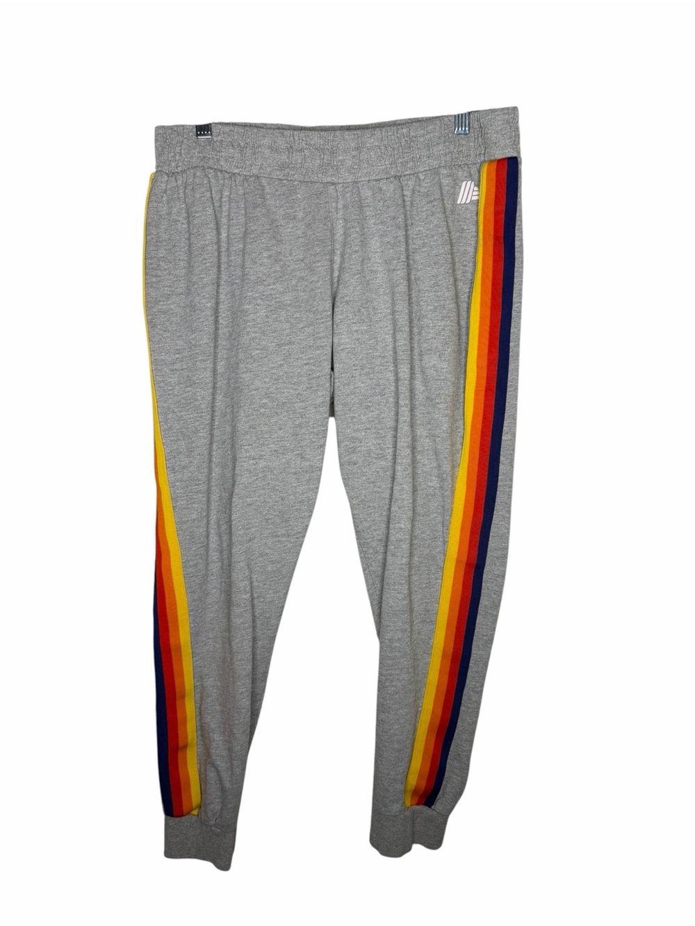 ALDI / Capsule Collection 2023 Gray Rainbow Stripe Jogger Sweatpants / L